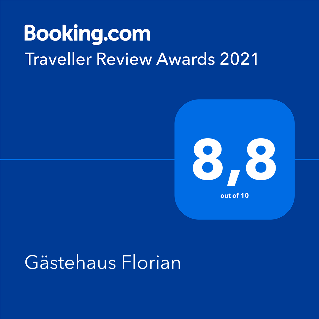 Gästehaus Florian Tegernsee - Booking.com Traveller Review Awards 2021- 8,8 von 10